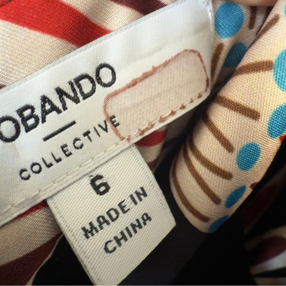 Obando Floral Chiffon Overlay handkercheif hem Dress Size: 6 - Picture 5 of 6